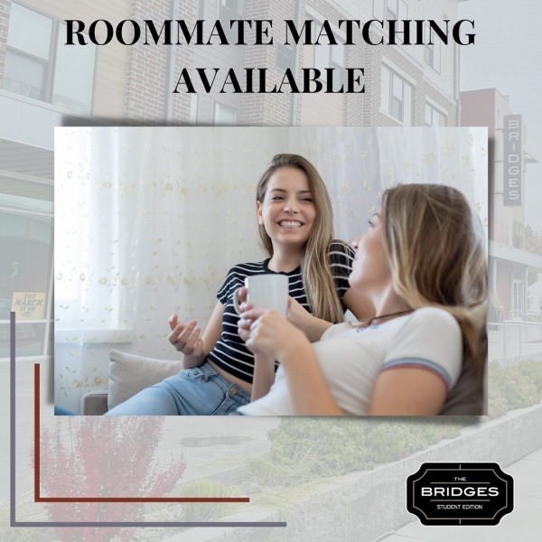 The Bridges makes leasing easy! 
Sign your lease, fill out the roommate matching form and we will place you with others who have a similar lifestyle! 
•
Contact our office today at 701.866.2271 or email info@bridgesnd.com to schedule your tour today! 
•
•
#StudentHousing #TheBridgesLife #FargoMoorhead #NDSU #MSUM #CordMN