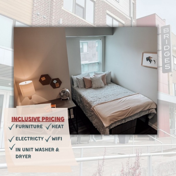 We make budgeting a breeze at The Bridges with inclusive pricing! 
Schedule your tour today to look at all of our other amenities included when you lease at The Bridges! 
Contact us at info@bridgesnd.com or 701.866.2271
-
-
#StudentHousing #TheBridgesLife #NDSU #CordMN #MSUM #FargoMoorheadLiving
